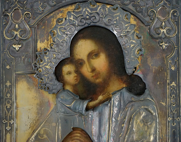 Icona Raffigurante Madonna Con Bambino Russia Faberg Met Xix