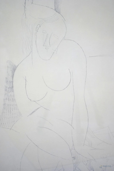 Amedeo Modigliani - Nue assise, serigrafia numerata 541/750, cm 56x45, entro cornice