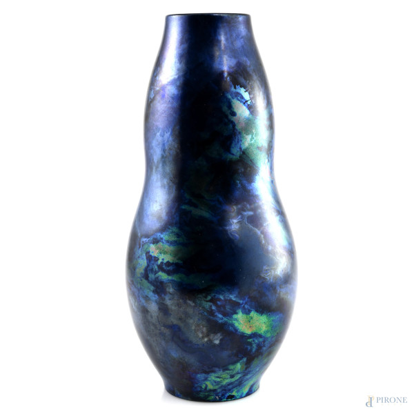 Vaso in ceramica, XX secolo, altezza cm 31, (Segni di usura)