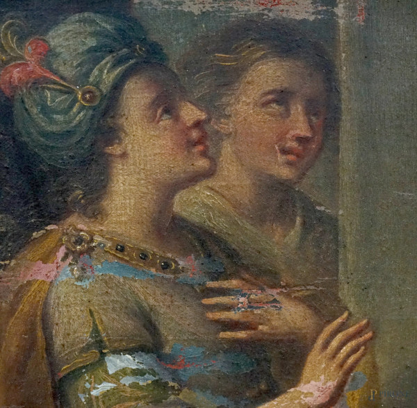 Scuola dell'Italia centrale del XVIII secolo, Santa Cecilia, olio su tela, cm 85,5x66 (difetti e ...