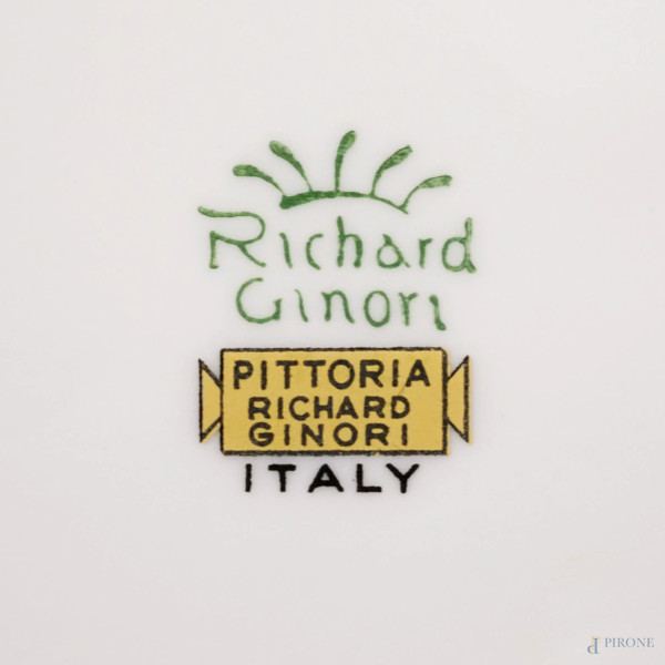Servizio da tavola in porcellana Richard Ginori Pittoria, metà XX secolo, (lievi difetti)