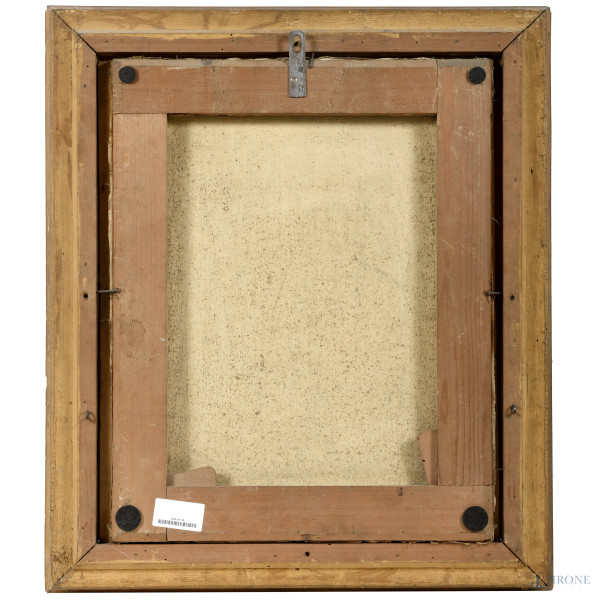 Ritratto di ufficiale, XIX secolo, olio su tela, cm 56x45, entro cornice
