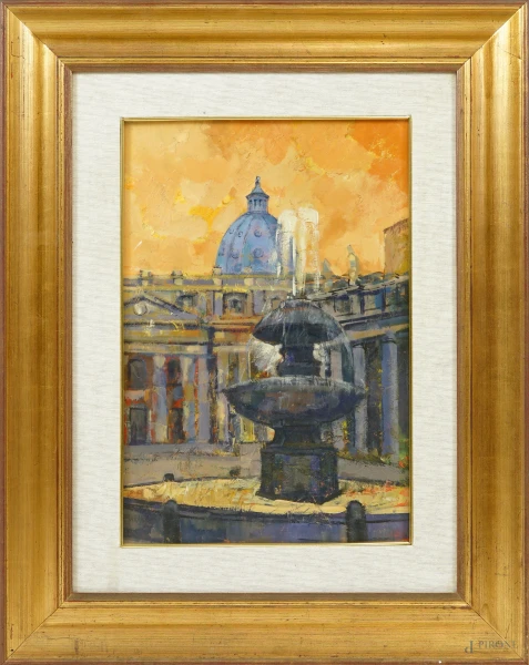 Corrado Frateantonio - San Pietro, olio su tela, cm 45,5x30,5, entro cornice