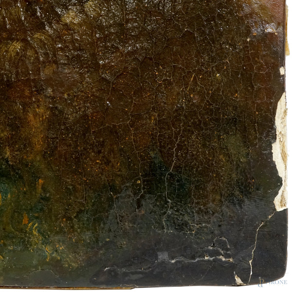 Vergine, XVII secolo, olio su tavola, cm 44x39,5 (difetti)