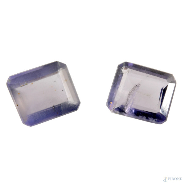 Coppia di zaffiri, ct 2, mm 6x7,2x3,2