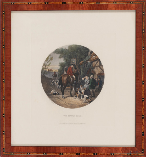 The Return Home, XX secolo, incisione a colori, cm 37x34, entro cornice