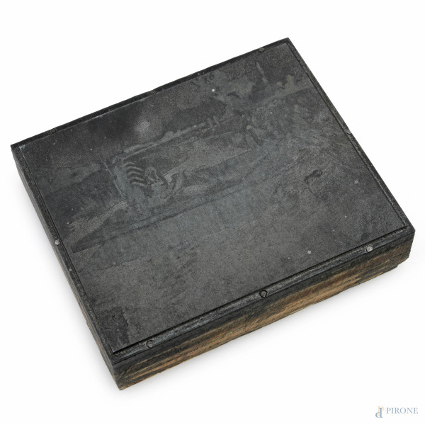 Dante Ricci - Malaria, matrice calcografica, cm 10x11,5, (segni di usura). 
