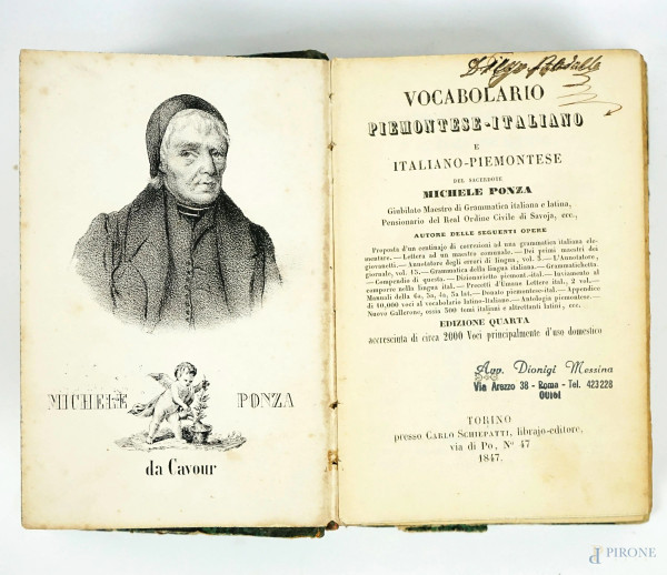 Vocabolario piemontese-italiano, del sacerdote Michele Ponza, Torino, 1847, (difetti)