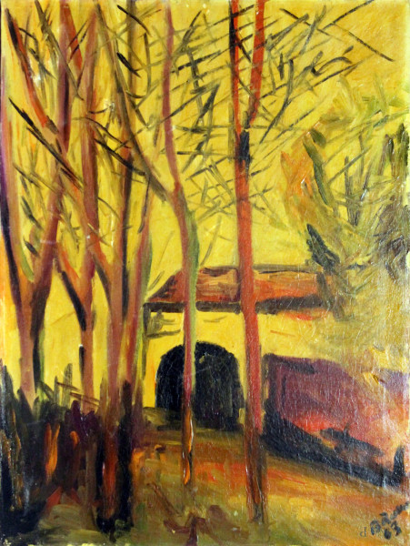 Paesaggio, olio su tela, cm. 60x80, firmato 1963.