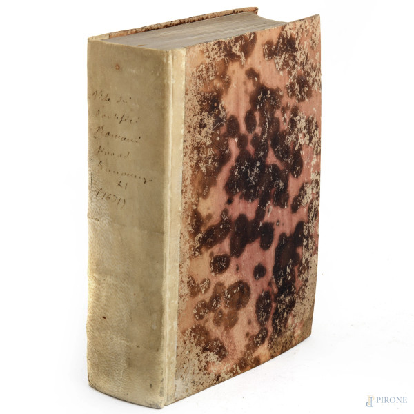 Candela consunta, olio su tela applicata su cartone entro altarino votivo in legno, inizio XX secolo,  [..]