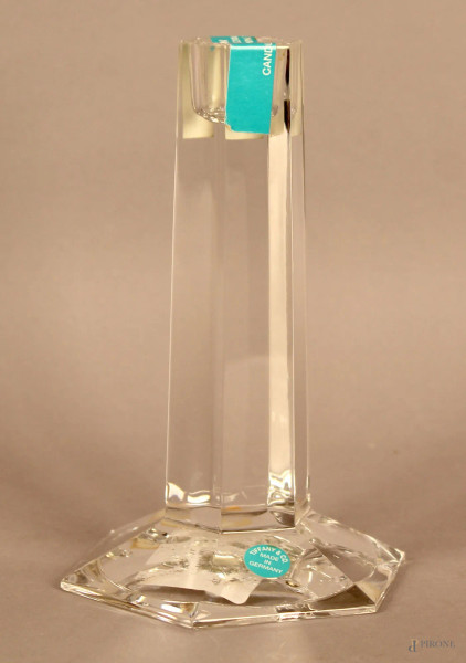 Candeliere Tiffany in cristallo, altezza 15,5 cm.