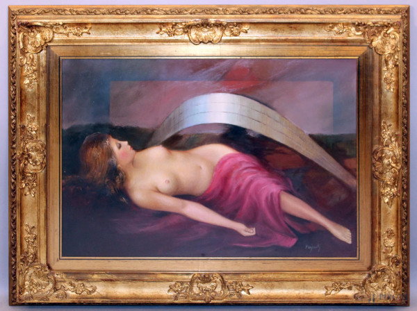 Sergio Edward Linchi, Donne di Positano, ossidi su legno, cm 40x100, entro  cornice. - Asta Antiquariato e Arte Moderna - Aste Pirone