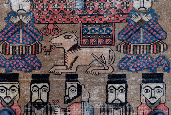 Tappeto, cm 183,5x120,5, (difetti)