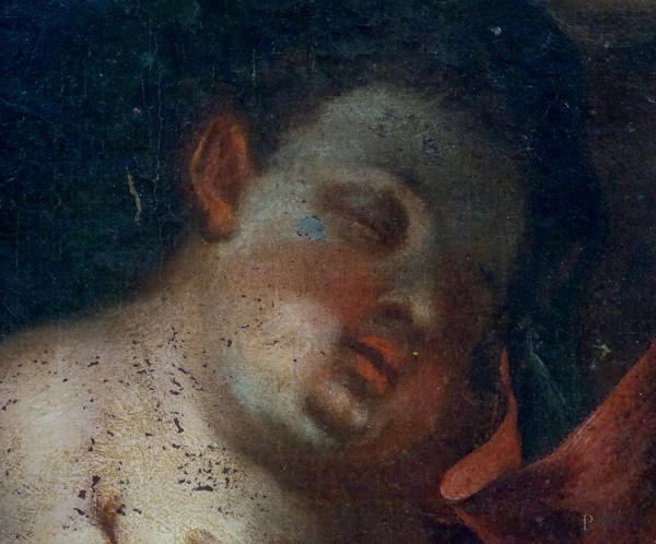 Scuola dell'Italia centro-meridionale del XVIII secolo, Madonna con Bambino, olio su tela, cm 63,...