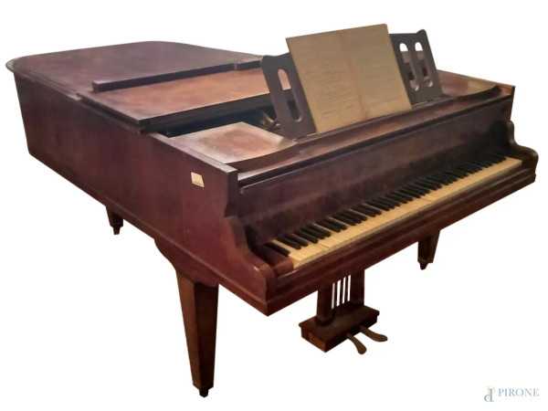 Pianoforte a mezza coda in palissandro, cm h 99x181x148, (difetti, da revisionare)