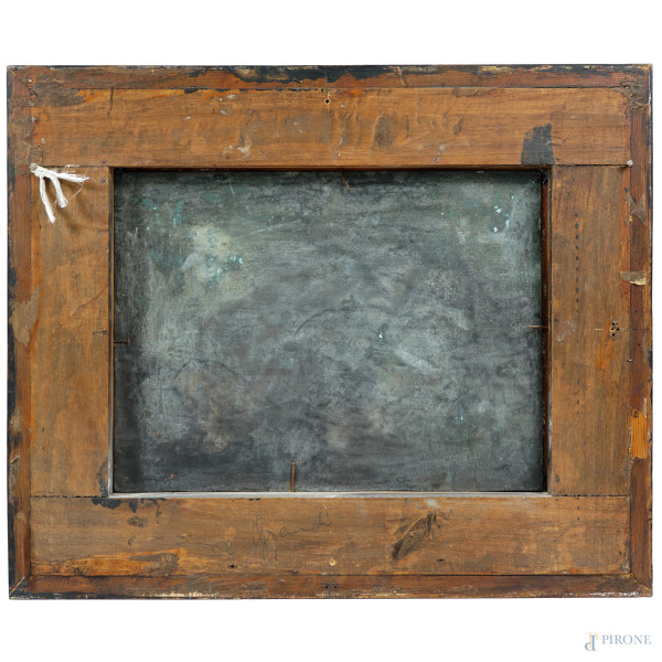 Pittore del XIX secolo, Ratto di Europa, olio su rame, cm 30x40, entro cornice