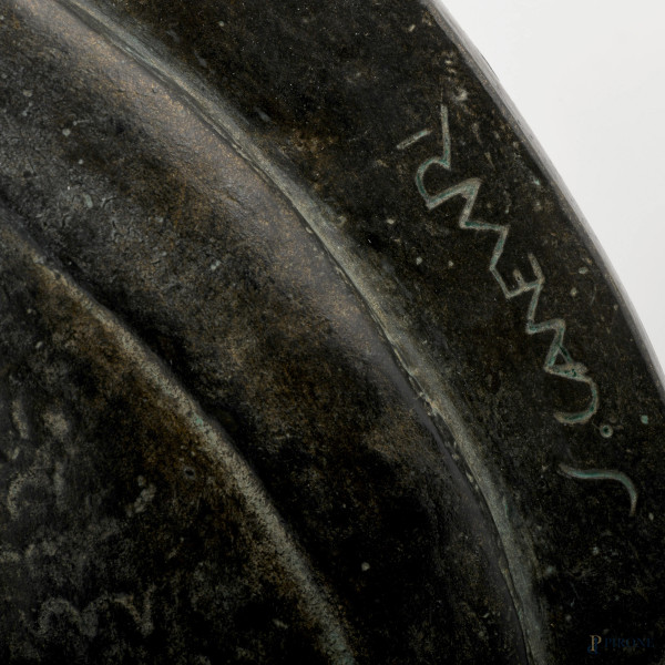 Silvio Canevari (Viterbo 1893 – Roma 1931), Galatea, placca tonda in gesso patinato bronzo, diame...