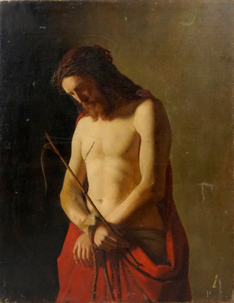 Pittore del XIX secolo, Ecce homo, olio su tela, cm 116x89, (restauri)