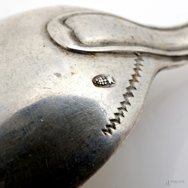 Servizio da sei di posate in argento con punzoni Ausburg, XIX secolo, peso cucchiai gr 342, peso ...