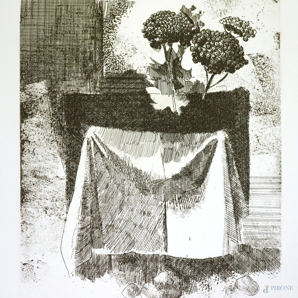 Lotto di tre multipli su carta, firmati e numerati, es. 32/90, cm 50x35, (macchie)