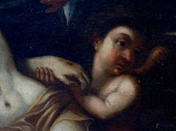 Copia da Annibale Carracci (1590-1609), Pietà, olio su tela, cm 86x67, entro cornice