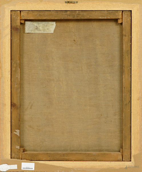 Ritratto di uomo con occhiali, olio su tela, fine XIX secolo, cm 67,5x53, entro cornice