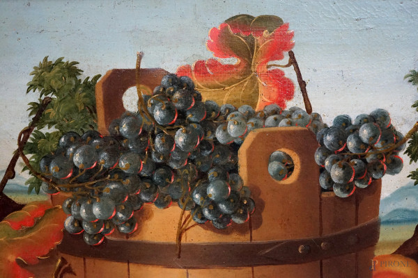 Francesco Malagoli (Modena, ? - documentato nel 1779), Coppia di nature morte raffiguranti un ces...