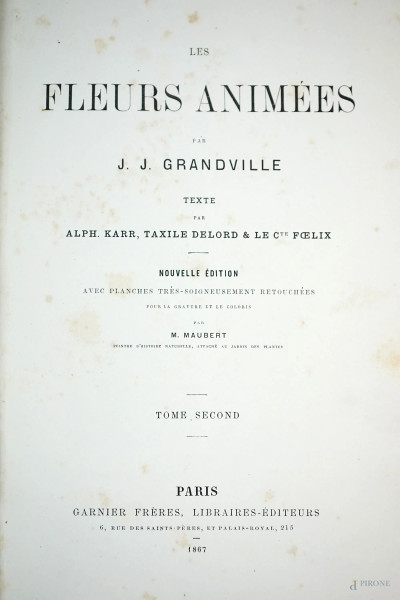 Lotto di cinque volumi del XIX secolo, (difetti, macchie e pagine recise).