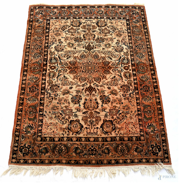 Tappeto, cm 146x199, ( segni di usura, difetti)