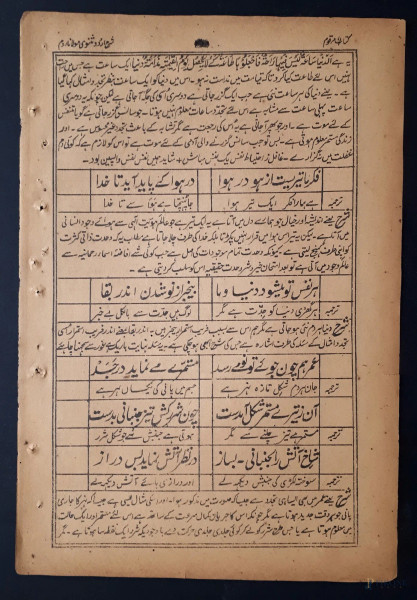Rara antica pagina manoscritta araba vergata a penna d’oca e inchiostro bruno, Persia XIX secolo