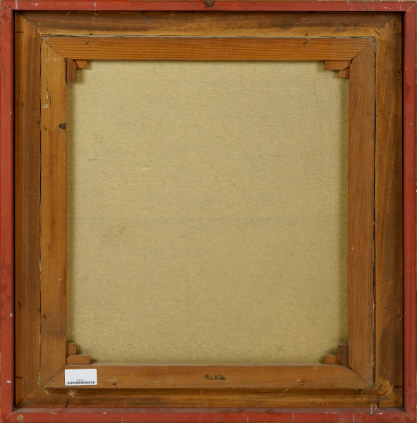 Achille Sdruscia (Roma 1910 - 1994), Donna seduta, olio su tela, cm 70x60, entro cornice