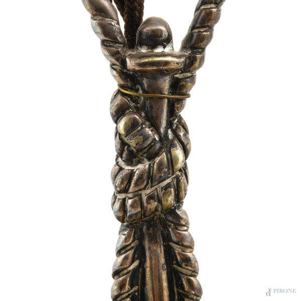 Oliera montata a lampada da tavolo in argento. Argentiere Calderoni, 1937, altezza cm 33, peso co...