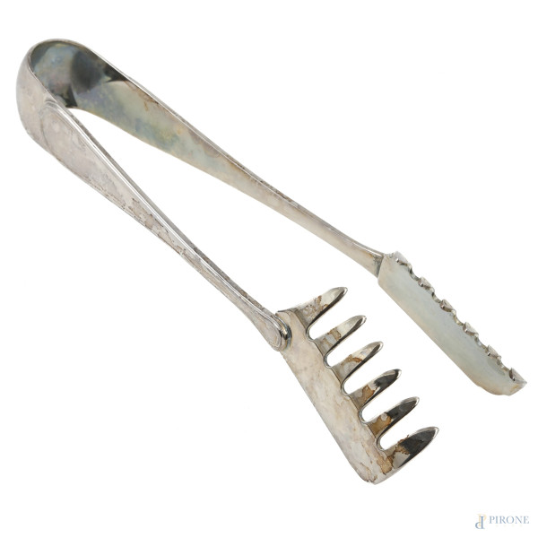 Pinza in argento 800/000, lunghezza cm 22,5, peso gr 200