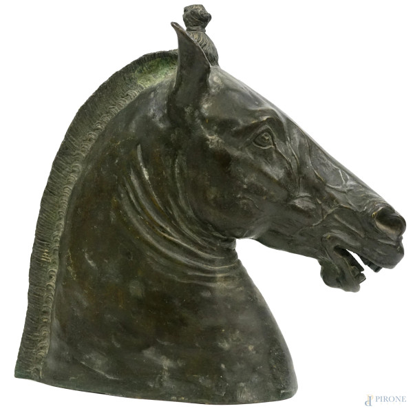 Protome "Carafa", scultura  in bronzo, cm h 23x23x6, XIX secolo.