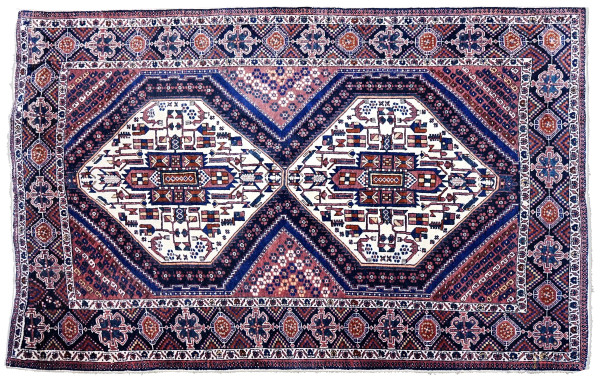 Tappeto persiano, cm 143x200, (difetti).