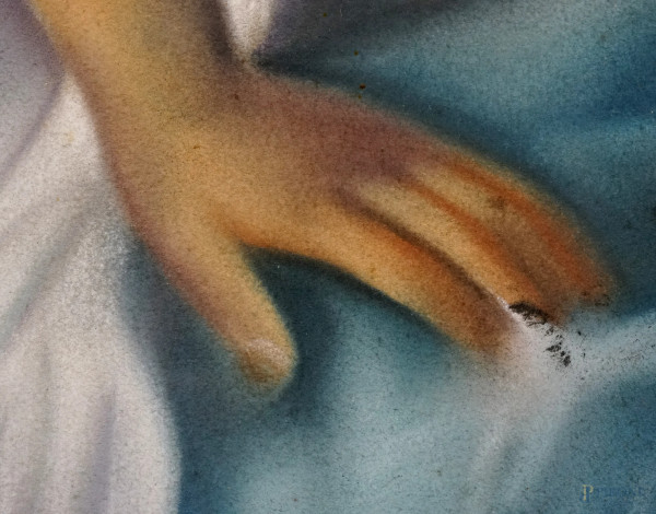 Artista del XX secolo, Nudo femminile, pastello su carta, cm 80x50, entro cornice