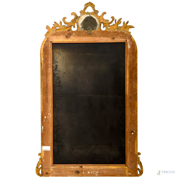 Specchiera in stile Luigi Filippo, XIX secolo, cm 131x67; specchio cm 88,5x53,5
