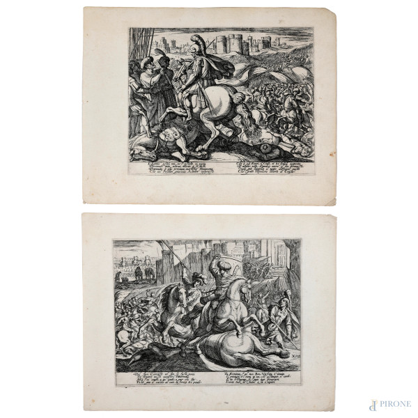 Antonio tempesta (1555 – 1630) Lotto di due aqueforti dalla serie 