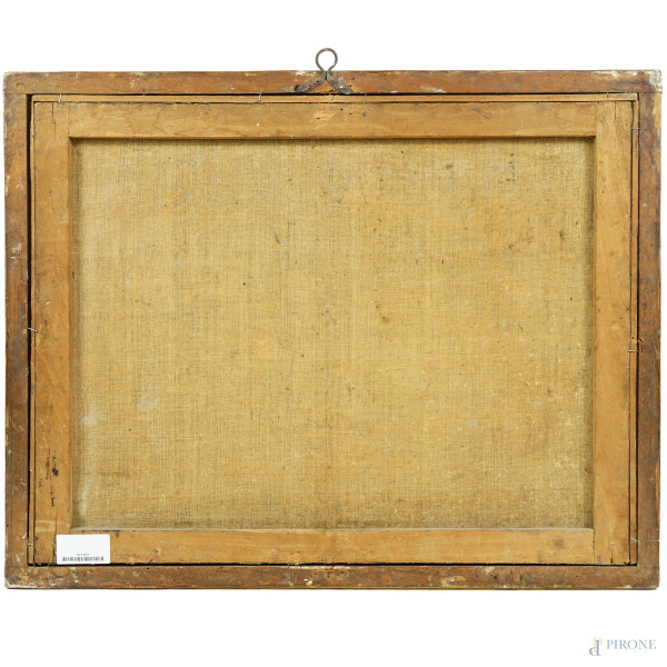 Natura morta con cacciagione, ravanelli e limone, olio su tela, cm 49,5x62,7, entro cornice