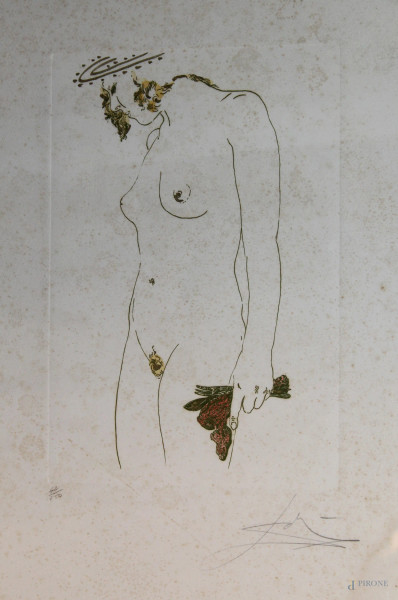 Dalt, Nudo, serigrafia 42/250, cm 55x37, entro cornice.