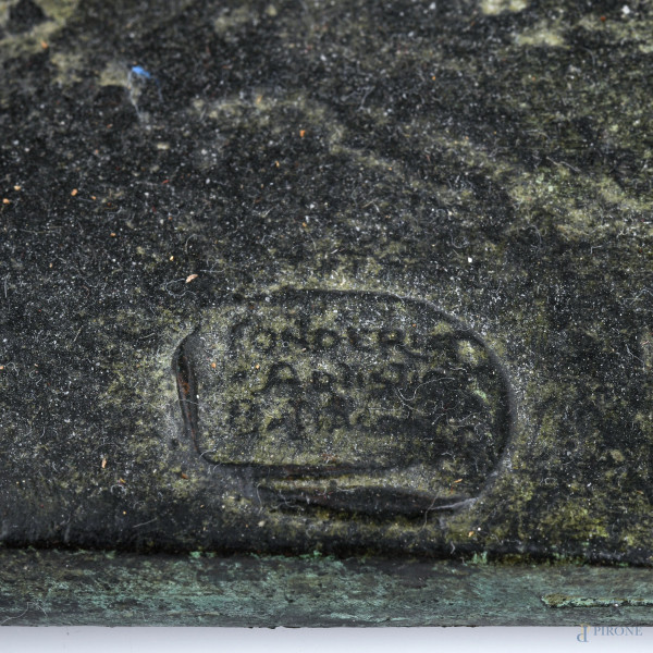 Alberto Bazzoni, Baccante, scultura in bronzo, altezza cm 61, firma e timbro della fonderia alla ...