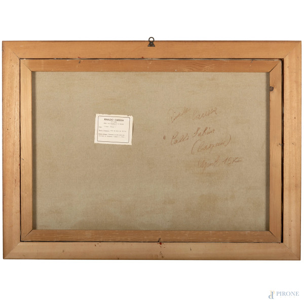 Rinaldo Caressa (Roma, 1929 – 2009), Colli sabini, olio su tela, firmato in basso a sinistra "R. ...