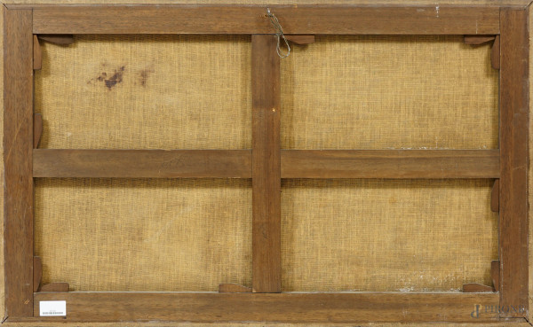 Natura morta con strumenti musicali, olio su tela, cm 71,5x117,5, entro cornice