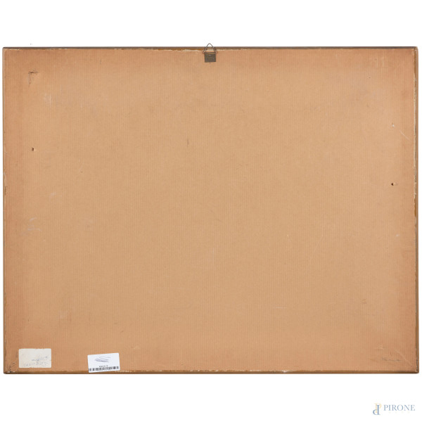 Marina, XX secolo, tecnica mista su cartone, cm 57,5x41,5, entro cornice