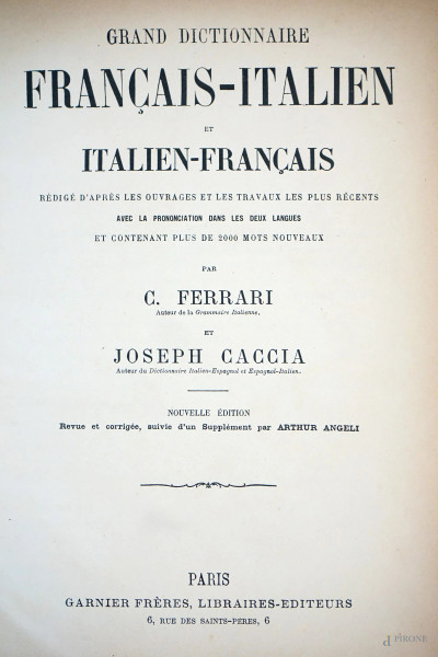 Lotto di cinque volumi in lingua francese del XIX secolo, (difetti e macchie sulla carta).