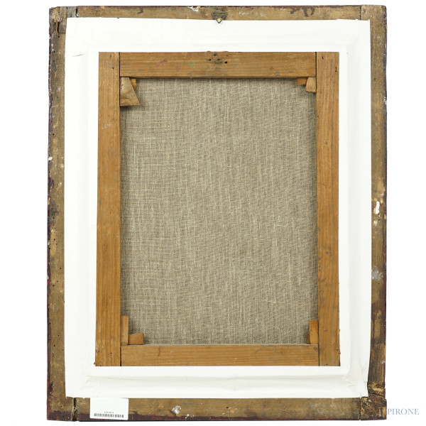 Ritratto di fanciulla, olio su tela, firmato in basso a destra, cm 48,5x38,5, entro cornice