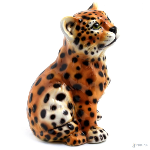 Lotto di cinque sculture di animali in ceramica, XX secolo, altezza massima cm 32, (segni di usur...