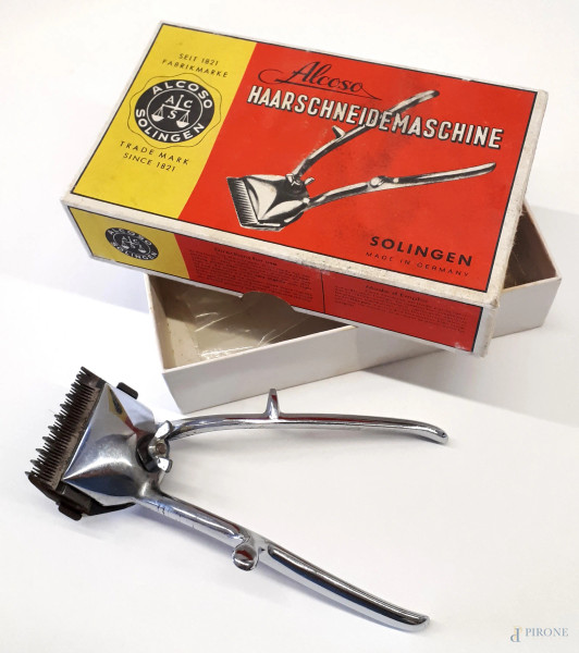 Taglia capelli vintage Alcoso Solingen Haarschneidemaschine made in Germany completo di scatola originale