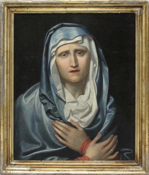 Attr. a Giuseppe Antonio Ghedini (1707-1791), Madonna in preghiera, olio su tela, cm 62x50, entro cornice