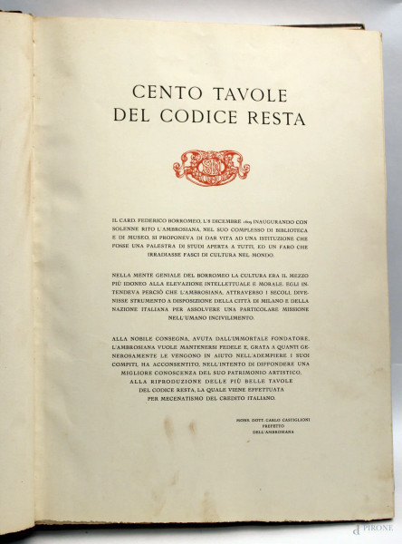 Le cento tavole del codice Resta.